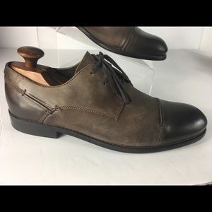 John Varvatos men’s distressed brown leather shoes